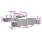 Gartensofa-set mit Kissen 9 pcs Braun und Rot Poly-Rattan