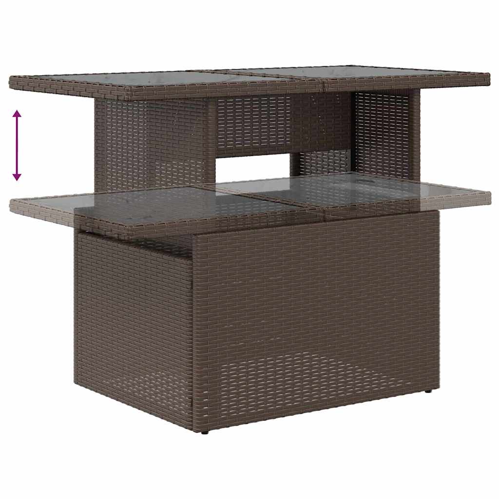 Garten-Sofa-Set mit Kissen 6 pcs Braun Poly Rattan