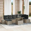 Garten-Sofa-Set mit Kissen 8 pcs Hellgrau