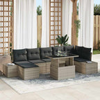 Garten-Sofa-Set mit Kissen 8 pcs Hellgrau