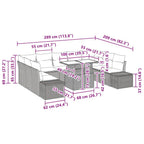 Garten-Sofa-Set mit Kissen mit Speicher 10 pcs Hellgrau