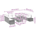Garten-Sofa-Set mit Kissen mit Speicher 11 pcs Hellgrau