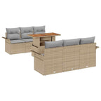 Garten-Sofa-Set mit Kissen 7 pcs Beige und Hellgrau