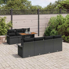 Garten-Sofa-Set mit Kissen 8 pcs Schwarz