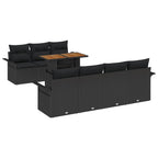 Garten-Sofa-Set mit Kissen 8 pcs Schwarz