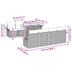 Gartensofa-set mit Kissen 7 pcs Schwarz und Creme Poly-Rattan