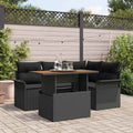 Garten-Sofa-Set mit Kissen 5 pcs Schwarz