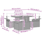 Garten-Sofa-Set mit Kissen mit Speicher 5 pcs Schwarz und blau