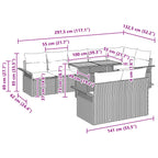 Garten-Sofa-Set mit Kissen 9 pcs Grau und Marineblau