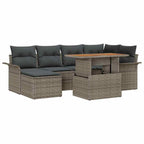 Gartensofa-set mit Kissen 7 pcs Grau Poly-Rattan