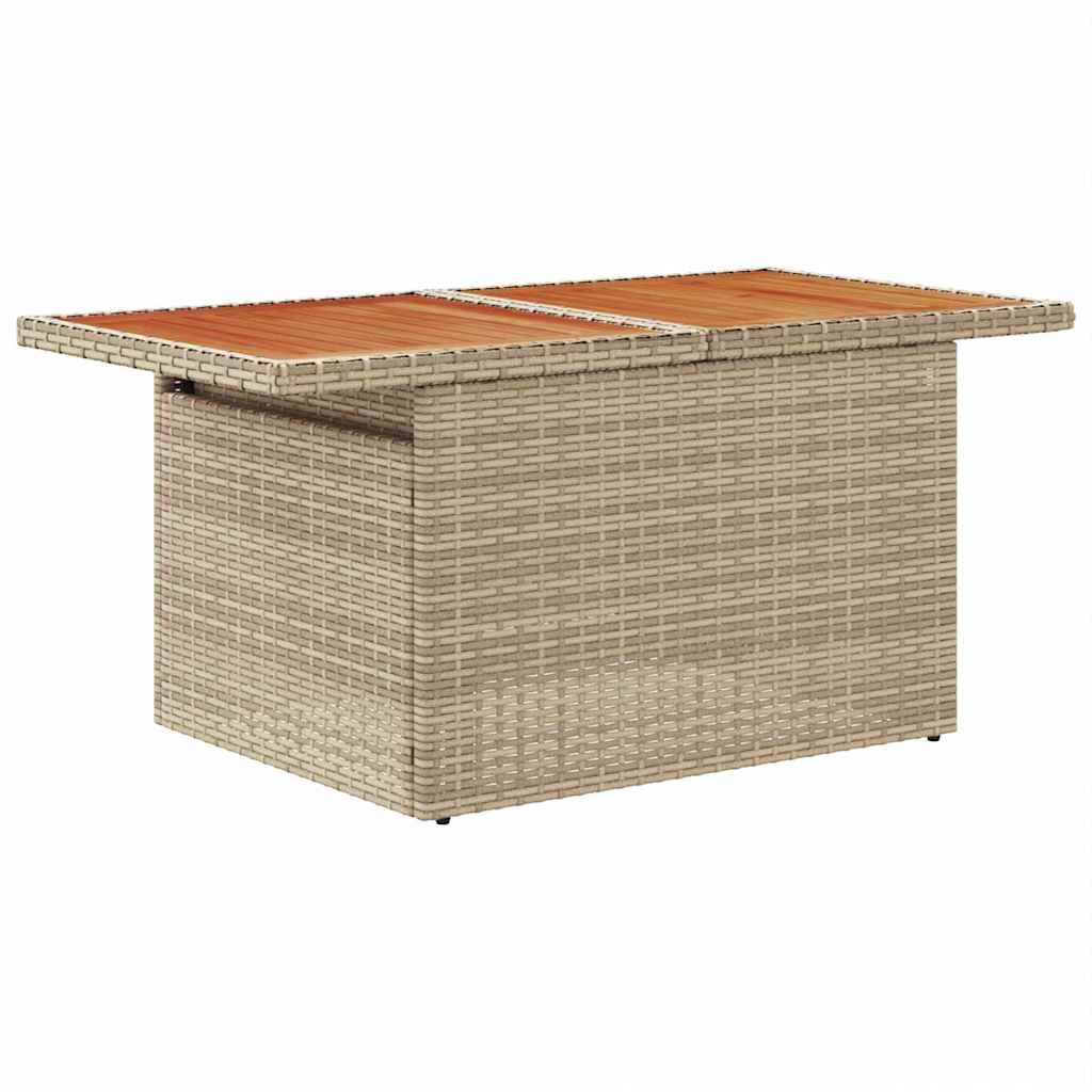 Gartensofa-set mit Kissen 8 pcs Beige und Hellgrau Poly-Rattan