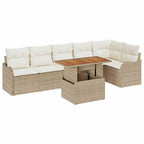 Garten-Sofa-Set mit Kissen 7 pcs Beige und Creme