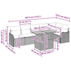 Garten-Sofa-Set mit Kissen 7 pcs Beige und Creme