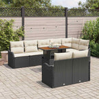 Garten-Sofa-Set mit Kissen 9 pcs Schwarz und Creme