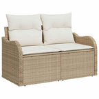 Garten-Sofa-Set mit Kissen 9 pcs Beige und Creme