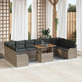 Garten-Sofa-Set mit Kissen 11 pcs Grau