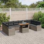Garten-Sofa-Set mit Kissen 11 pcs Grau