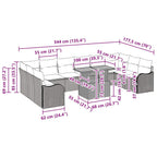 Garten-Sofa-Set mit Kissen 11 pcs Grau