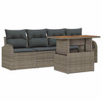 Garten-Sofa-Set mit Kissen 5 pcs Grau