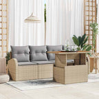 Garten-Sofa-Set mit Kissen 5 pcs Beige und Hellgrau
