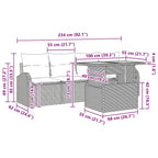Garten-Sofa-Set mit Kissen 5 pcs Beige und Hellgrau