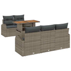Garten-Sofa-Set mit Kissen 6 pcs Grau
