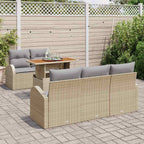 Garten-Sofa-Set mit Kissen 6 pcs Beige und Hellgrau