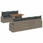 Garten-Sofa-Set mit Kissen 8 pcs Grau