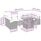 Garten-Sofa-Set mit Kissen 8 pcs Beige und Hellgrau