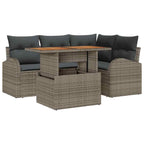Garten-Sofa-Set mit Kissen 5 pcs Grau