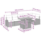 Garten-Sofa-Set mit Kissen 7 pcs Beige und Hellgrau