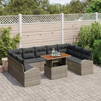 Garten-Sofa-Set mit Kissen 10 pcs Grau