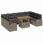 Garten-Sofa-Set mit Kissen 10 pcs Grau