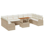Garten-Sofa-Set mit Kissen 11 pcs Beige und Creme
