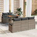 Garten-Sofa-Set mit Kissen 6 pcs Grau