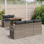 Garten-Sofa-Set mit Kissen 6 pcs Grau