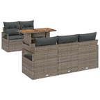 Garten-Sofa-Set mit Kissen 6 pcs Grau