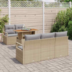 Garten-Sofa-Set mit Kissen 6 pcs Beige und Hellgrau