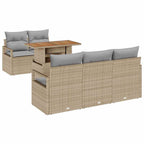 Garten-Sofa-Set mit Kissen 6 pcs Beige und Hellgrau