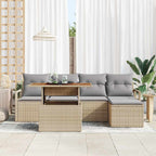Garten Essgruppe mit Kissen 6 pcs Beige und Grau