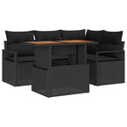 Garten Essgruppe mit Kissen 5 pcs Schwarz und Braun