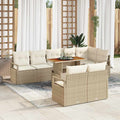 Garten-Sofa-Set mit Kissen mit Kissen 9 pcs Beige und Creme