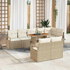 Garten-Sofa-Set mit Kissen mit Kissen 9 pcs Beige und Creme