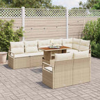 Garten-Sofa-Set mit Kissen mit Kissen 9 pcs Beige und Creme