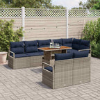 Garten Essgruppe mit Kissen 9 pcs Grau und Marineblau