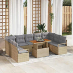 Garten-Sofa-Set mit Kissen 10 pcs Beige und Grau