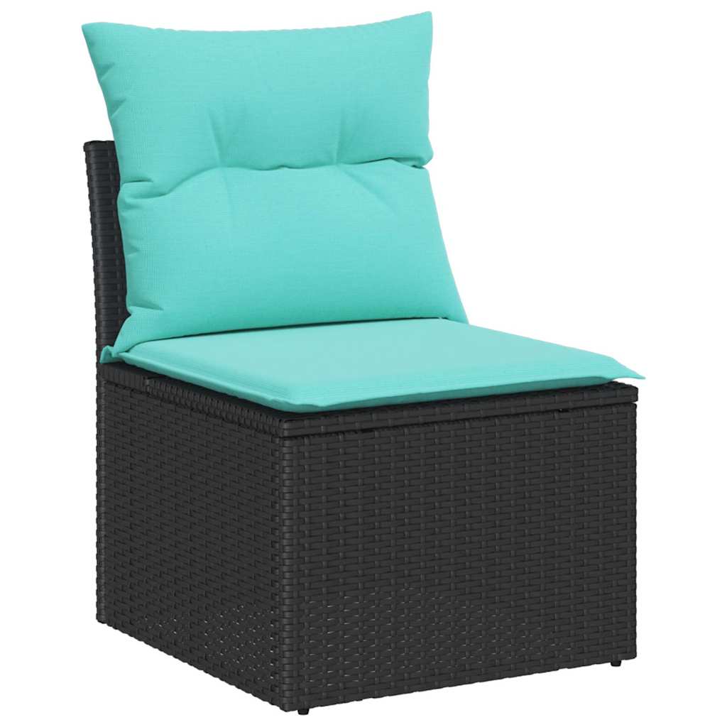 Garten-Sofa-Set mit Kissen 10 pcs Schwarz und Teal