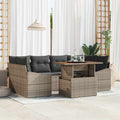 Garten Essgruppe mit Kissen 7 pcs Grau und Braun