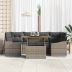 Garten Essgruppe mit Kissen 7 pcs Grau und Braun