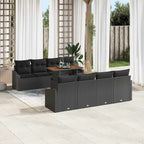 Garten Essgruppe mit Kissen 9 pcs Schwarz und Braun